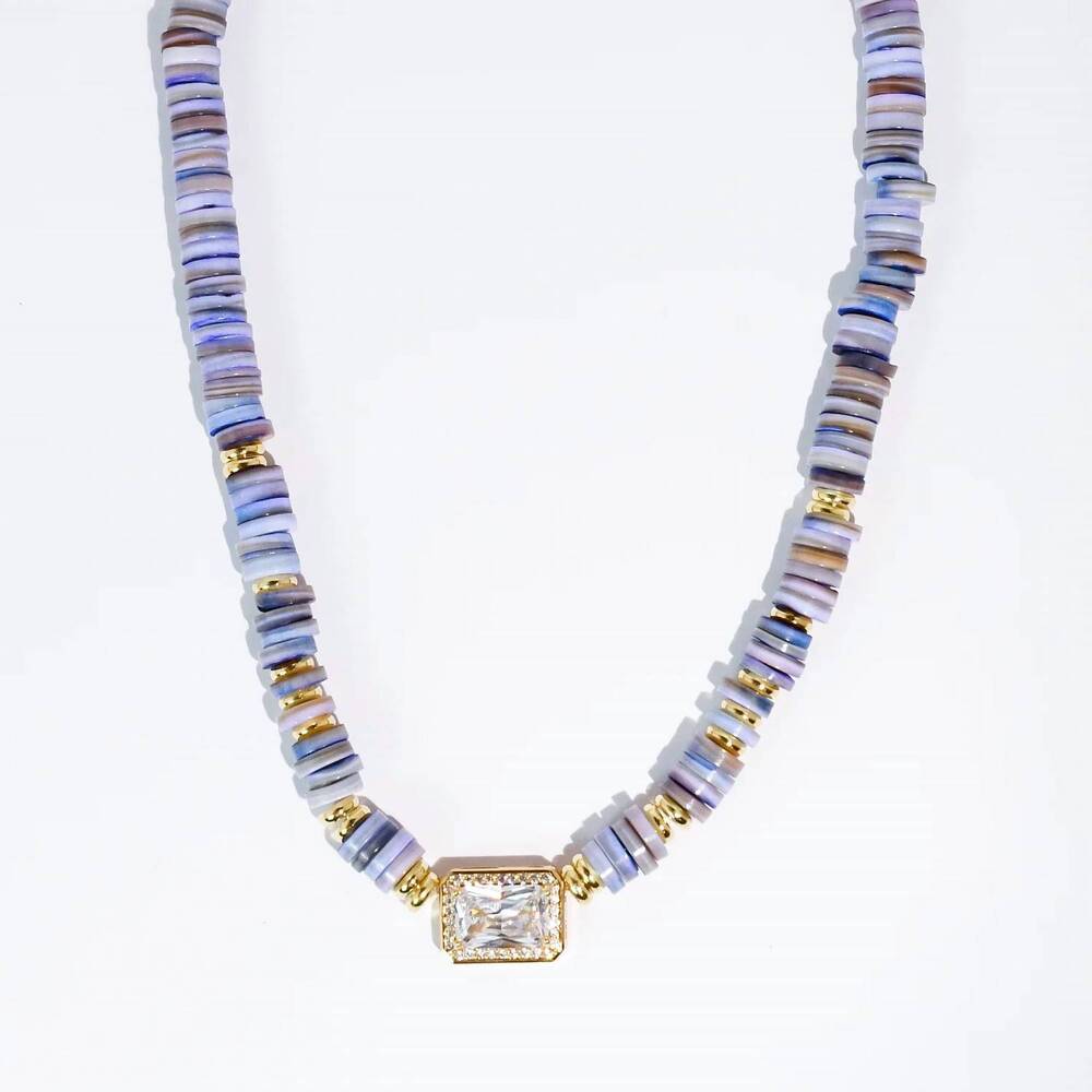 NEW TREASURE JEWELS women's dream pop gemstone necklace in purple